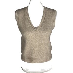 J Crew Extra Soft‎ V Neck Sleeveless Sweater Vest Tan Size XS
